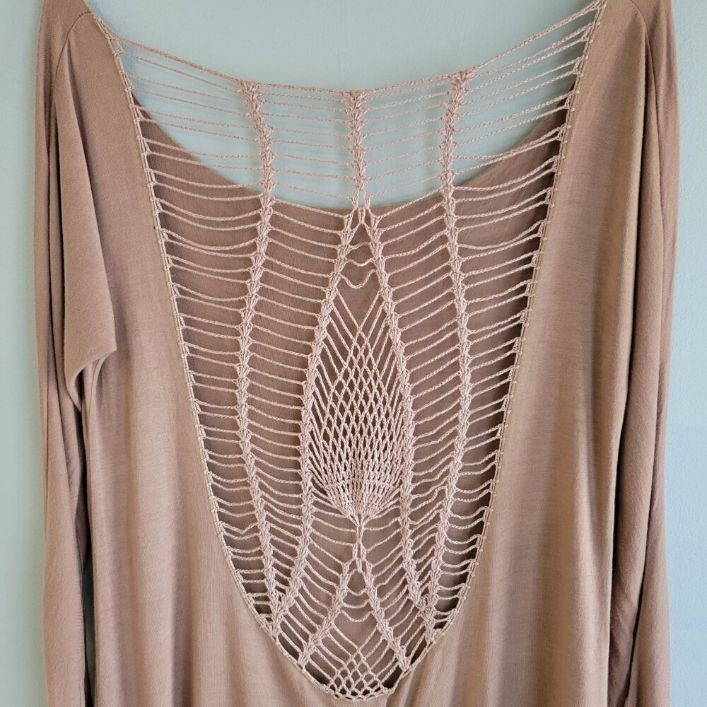 INDAH Stardust Long Sleeve Tunic Crochet Back Size L - Picture 5 of 12